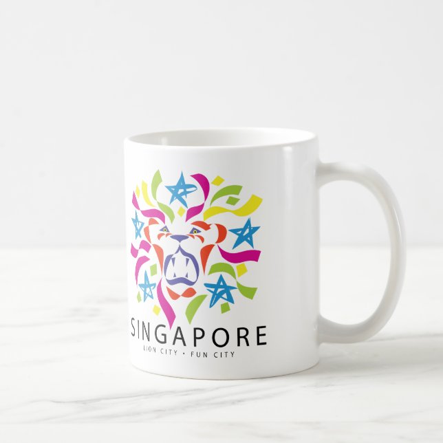 Taza De Café Mug de la ciudad de los leones de Singapur (Derecha)