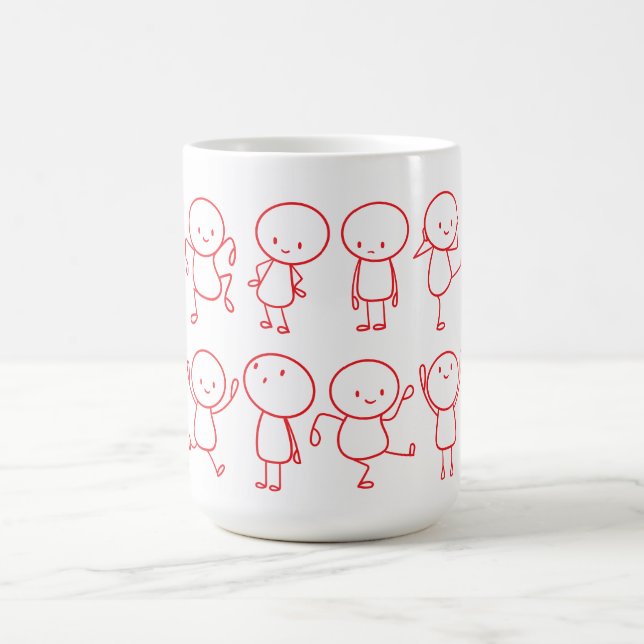 Taza De Café Mug de la colección Stickman dibujada a mano (Centro)