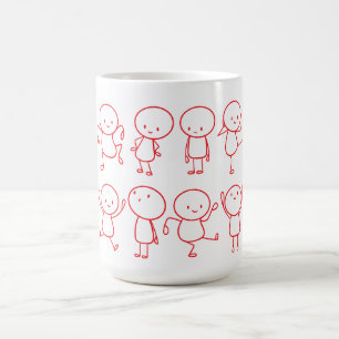 Taza De Café Mug de la colección Stickman dibujada a mano