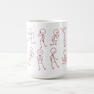 Taza De Café Mug de la colección Stickman dibujada a mano