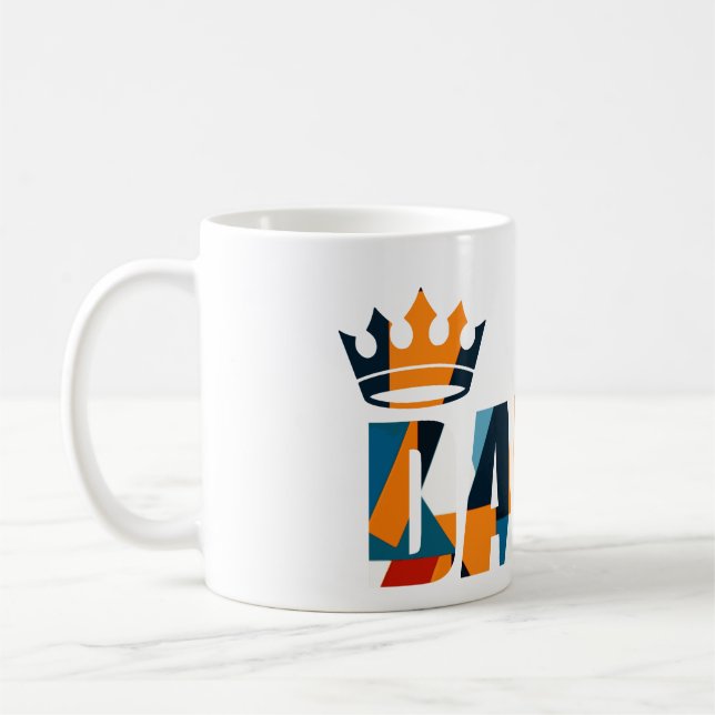 Taza De Café Mug de la familia Daddy King - Patrones geométrico (Izquierda)