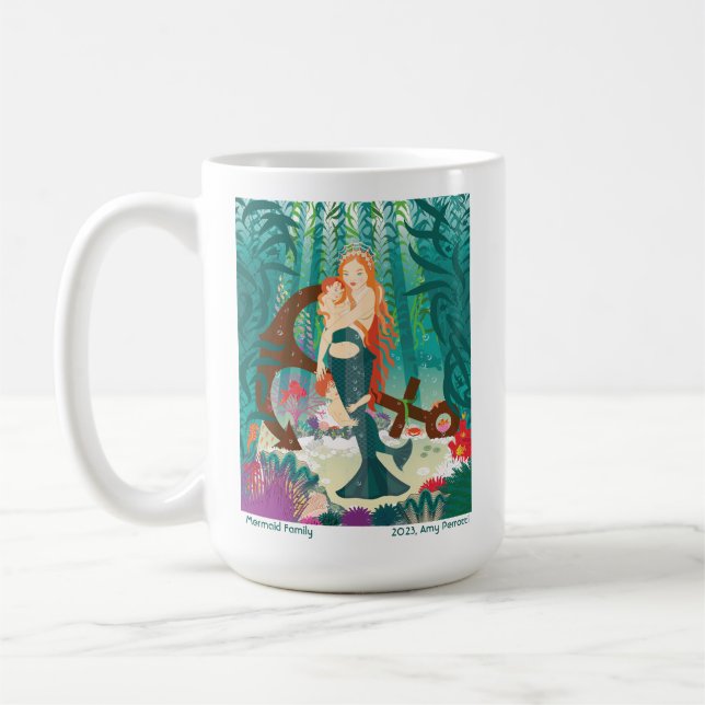 Taza De Café Mug de la familia de las sirenas (pelirrojas) (Izquierda)