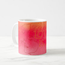 Mug de la línea de amor - Arte de pareja ininterru