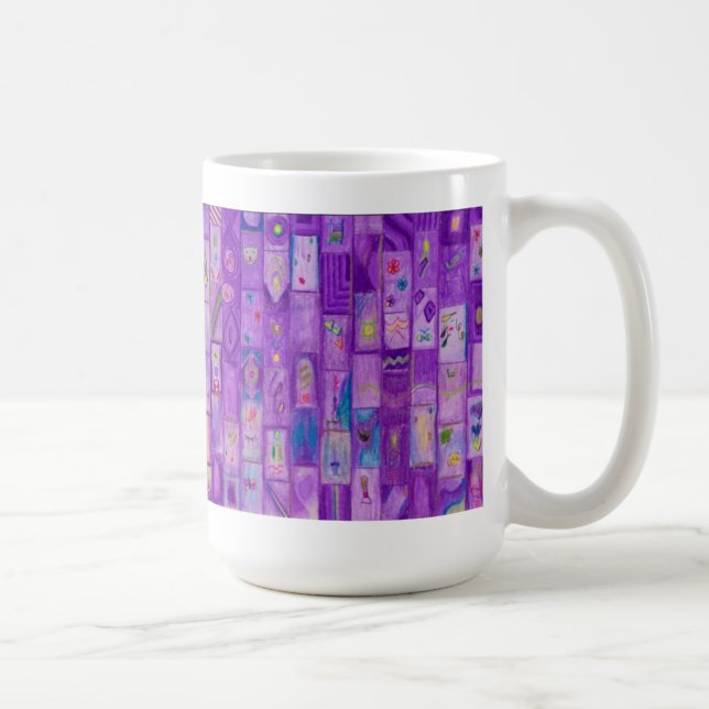 Taza De Café Mug. de ladrillos morados suaves (Derecha)