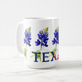 Taza De Café Mug de las flores de azul de Texas