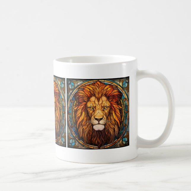 Taza De Café Mug de león de vidrio contenido (Derecha)