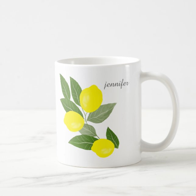 Taza De Café Mug de limón personalizado (Derecha)
