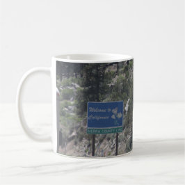 Taza De Café Mug. de línea estatal de California-Nevada
