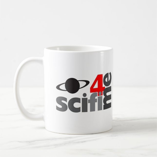 Taza De Café Mug de logotipo doble SciFi4Me (Izquierda)