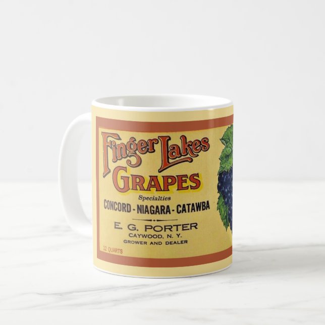 Taza De Café Mug de los lagos del dedo de Nueva York (Anverso izquierdo)