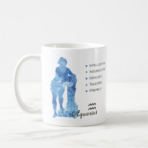 Taza De Café Mug de los trazos del Aquarius Zodiac