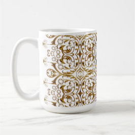 Taza De Café Mug de lujo blanco y dorado