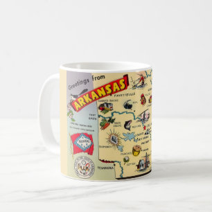 Taza De Café Mug de mapa de Arkansas