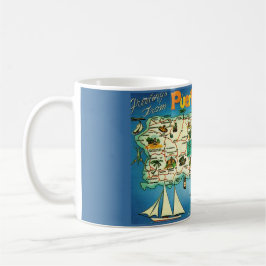 Taza De Café Mug de mapa de Puerto Rico