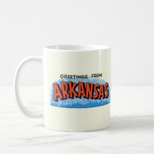 Taza De Café Mug de mapa de saludo de Arkansas