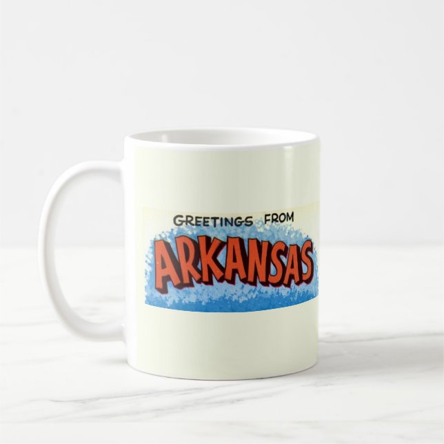 Taza De Café Mug de mapa de saludo de Arkansas (Izquierda)