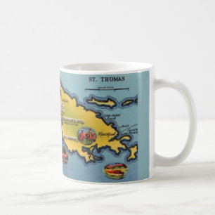 Taza De Café Mug de mapa de St. Thomas