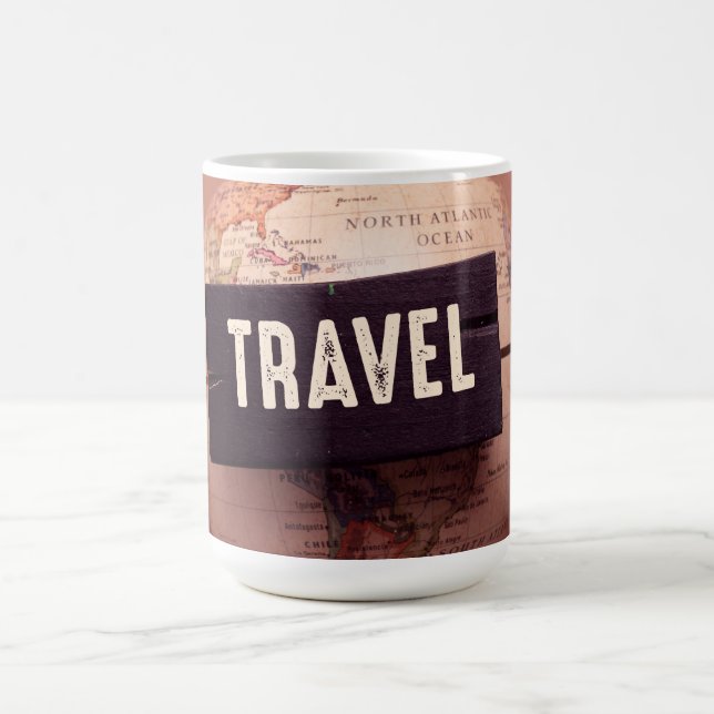 Taza De Café Mug. de mapa de viajes (Centro)