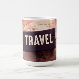 Taza De Café Mug. de mapa de viajes