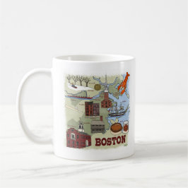 Taza De Café Mug de mapa ilustrado de Boston