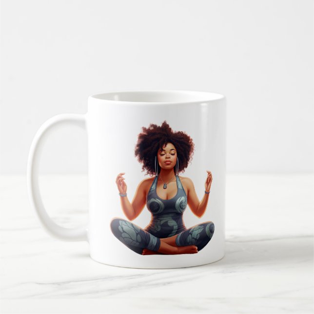 Taza De Café Mug de meditación personalizada (Izquierda)