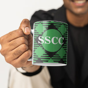 Taza De Café Mug de miembro del club de campo Green Plaid perso