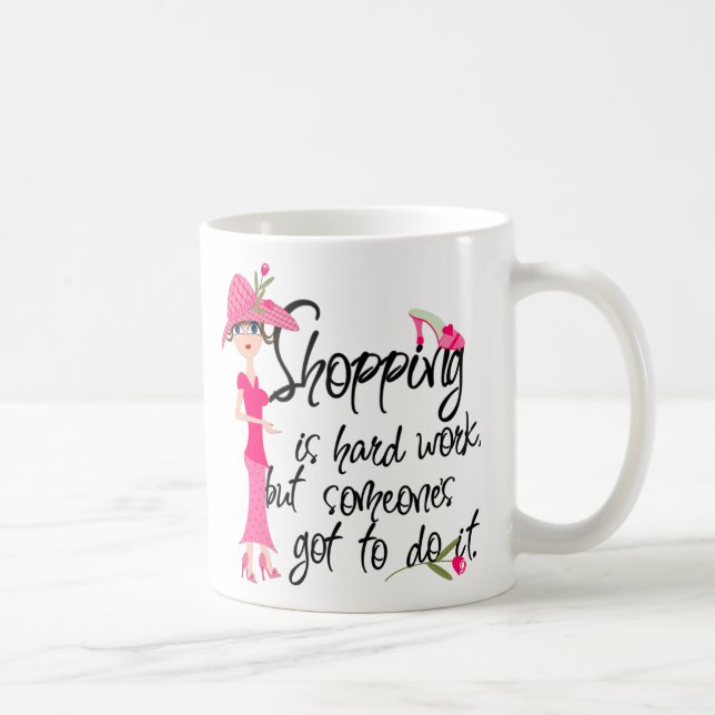 Taza De Café Mug de moda rosa oscuro (Derecha)