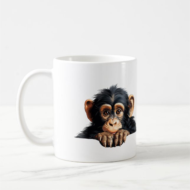 Taza De Café Mug de mono lindo (Izquierda)