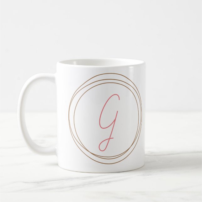 Taza De Café Mug de monograma clásico "G" (Izquierda)