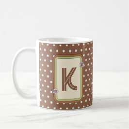 Taza De Café Mug de monograma de dot de polka retro