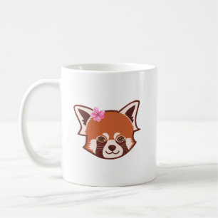 Taza De Café Mug de Monograma del Panda Rojo Personalizado