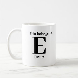 Taza De Café Mug de monograma personalizado