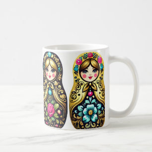 Taza De Café Mug de muñecas rusas - 4 muñecas anidantes