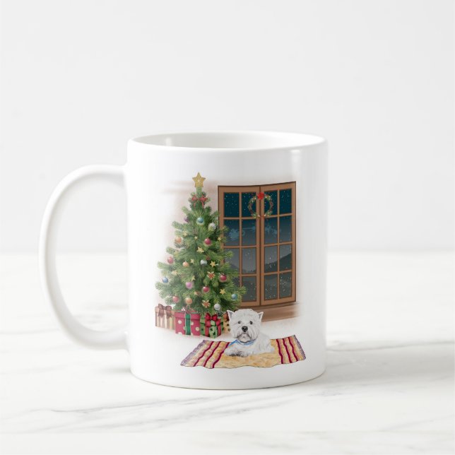 Taza De Café Mug de Navidades cute westie (Izquierda)