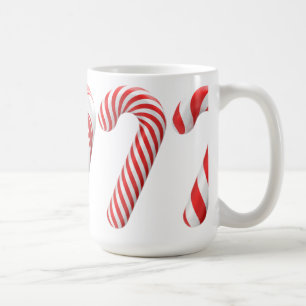 Taza De Café Mug de Navidades de caña de caña roja y blanca
