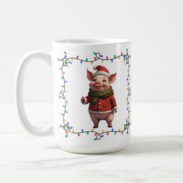 Taza De Café Mug. de Navidades de cerdo (Izquierda)
