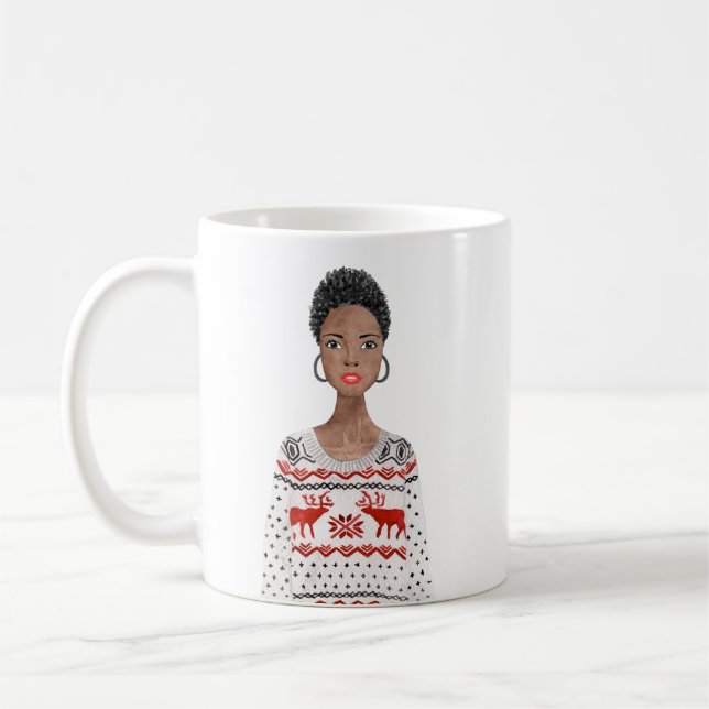 Taza De Café Mug de Navidades de imágenes de acuarela personali (Izquierda)