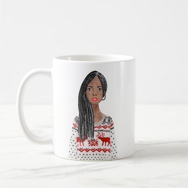 Taza De Café Mug de Navidades de imágenes de acuarela personali (Izquierda)