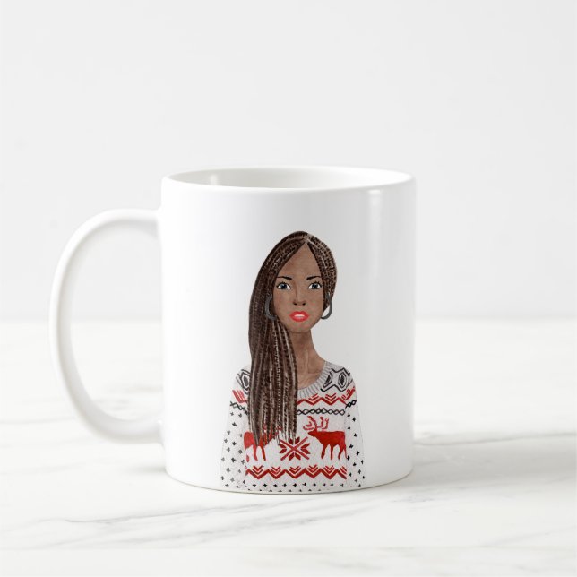 Taza De Café Mug de Navidades de imágenes de acuarela personali (Izquierda)