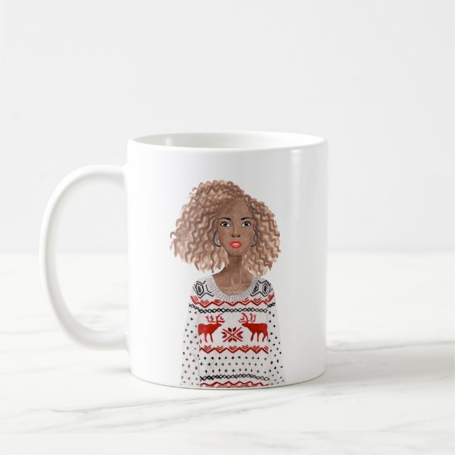 Taza De Café Mug de Navidades de imágenes de acuarela personali (Izquierda)