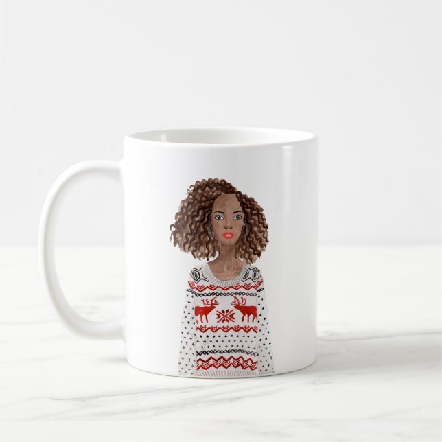 Taza De Café Mug de Navidades de imágenes de acuarela personali (Izquierda)