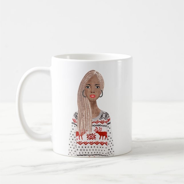 Taza De Café Mug de Navidades de imágenes de acuarela personali (Izquierda)
