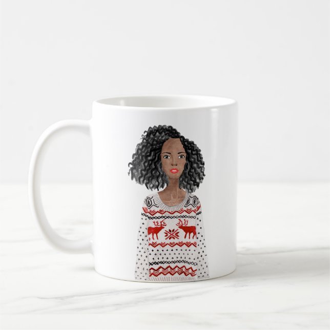 Taza De Café Mug de Navidades de imágenes de acuarela personali (Izquierda)