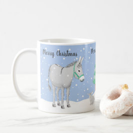 Taza De Café Mug de Navidades de nieve en conejo de burro