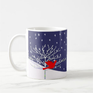 Taza De Café Mug de Navidades de pájaro rojo -