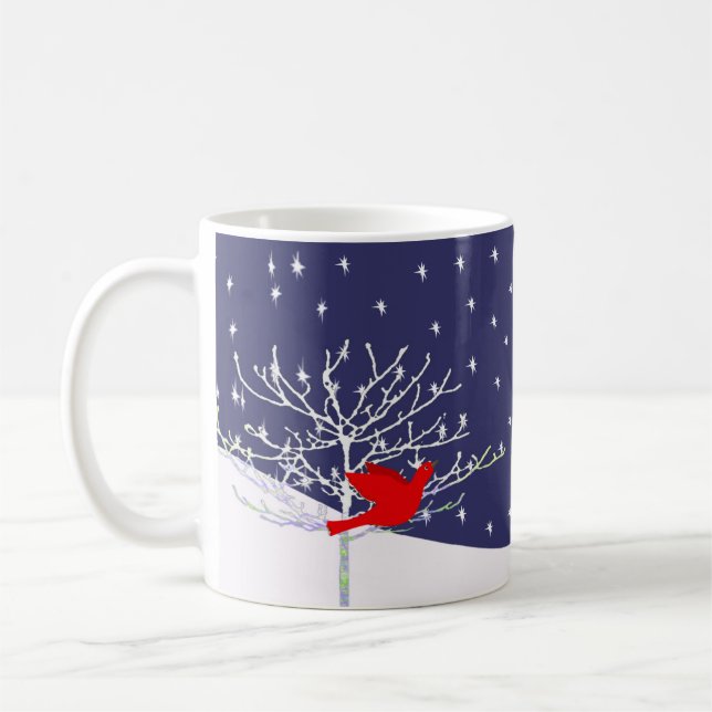 Taza De Café Mug de Navidades de pájaro rojo - (Izquierda)