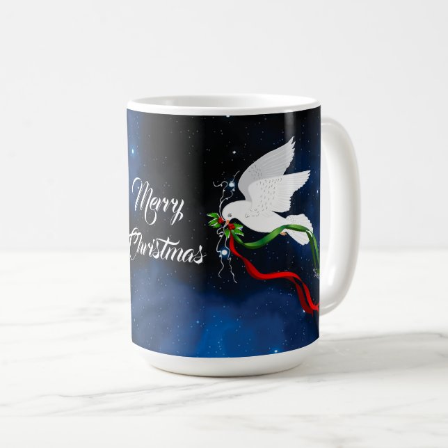 Taza De Café Mug de Navidades de palomas blancas (Anverso derecho)