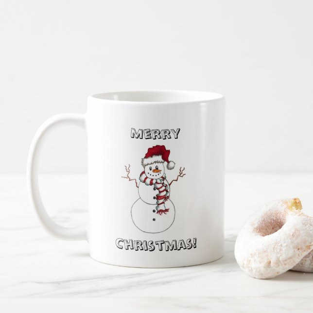 Taza De Café Mug de Navidades de Snowman (Con donut)