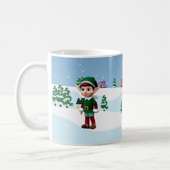 Taza De Café Mug de Navidades elfos de Santa (Izquierda)