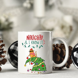 Taza De Café Mug de Navidades gatos graciosos y personalizados